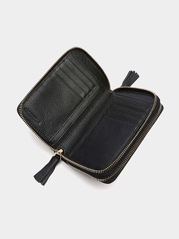 Leather purse in black color - 3