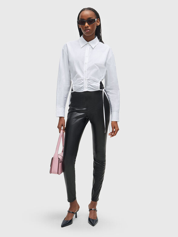ELIESA white shirt with cut-out details and ties - 2