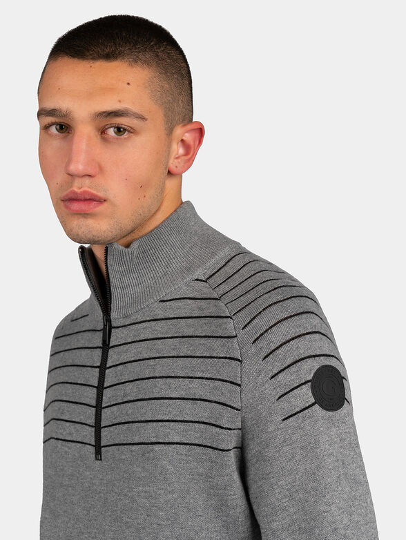 KEGAN Sweater with zip and logo accent - 2