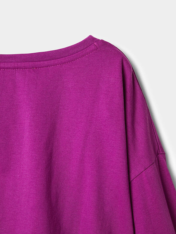 Blouse in purple color with logo and applications - 6
