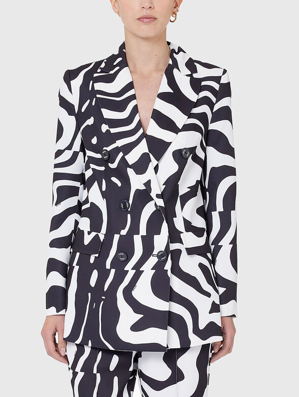 Blazer with black and white print  - 1