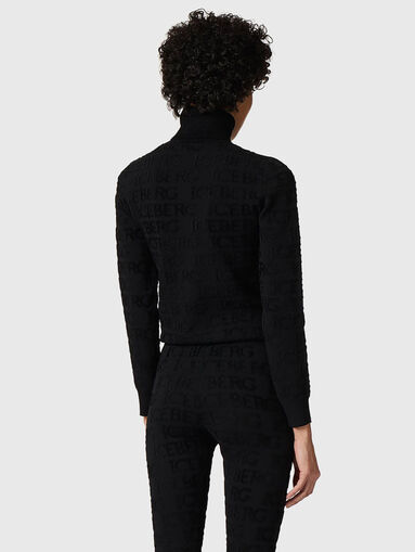 Black turtleneck with logo motifs - 3