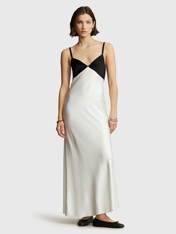 Satin dress with thin straps brand POLO RALPH LAUREN   Globalbrandsstore.com/en