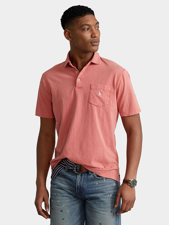 Polo shirt with contrasting logo and pocket - 1