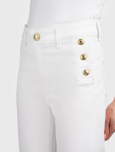 High rise flared jeans with buttons - 4