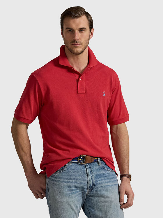 Памучен поло-шърт с лого бродерия - 1