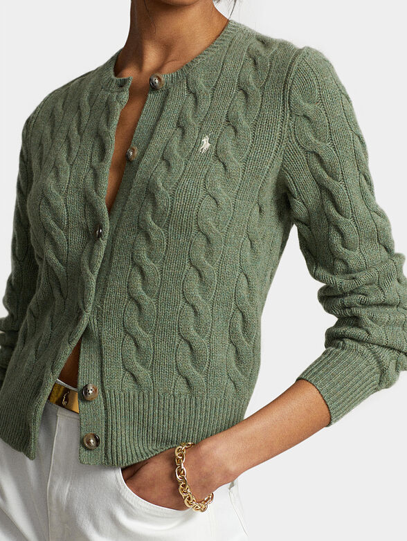 Knitted cardigan with buttons and logo embroidery - 4