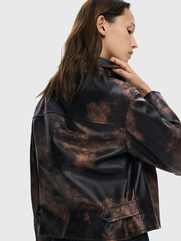 Eco leather jacket with washed effect - 4
