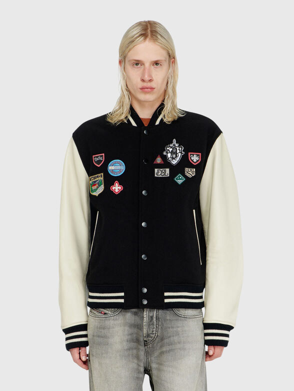 Wool blend bomber jacket - 1