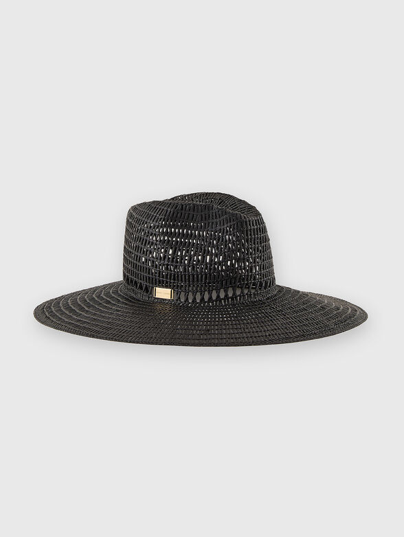 Straw hat with gold logo accent - 1