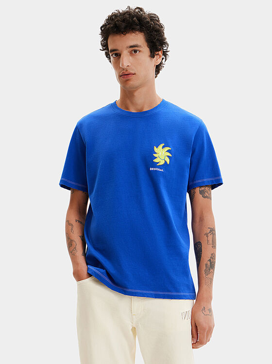 Синя тениска JULIEN с акцентен гръб - 1