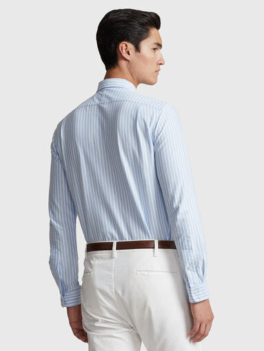 Shirt with striped pattern and logo embroidery - 3