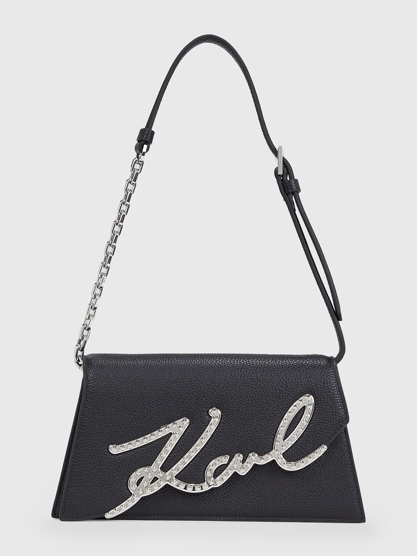 K SIGNATURE eyelets leather shoulder bag brand Karl Lagerfeld Globalbrandsstore en