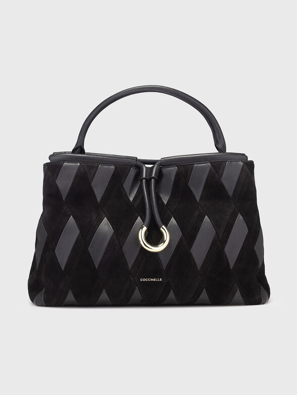 Leather and suede bag with logo - 1