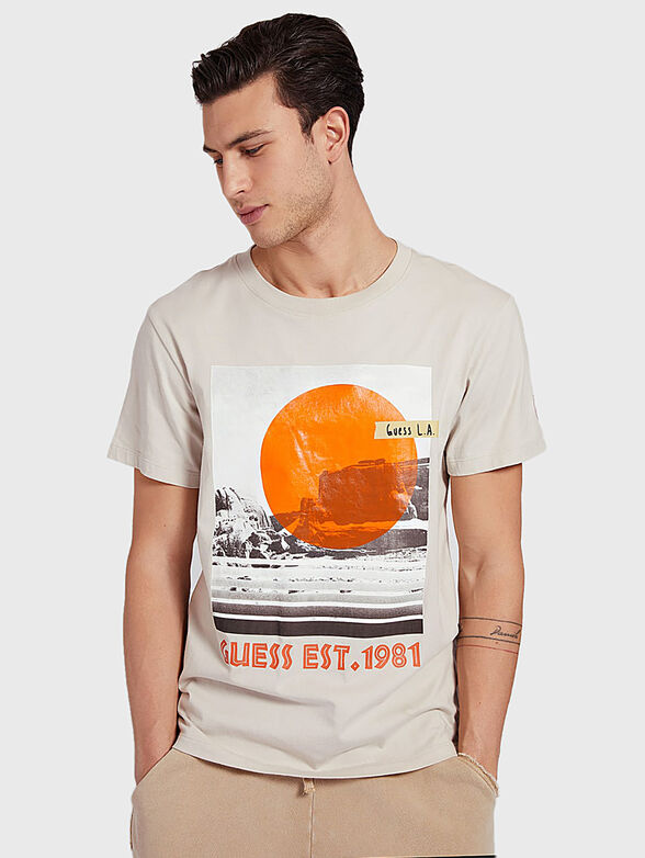 LANDSCAPE Beige cotton t-shirt - 1
