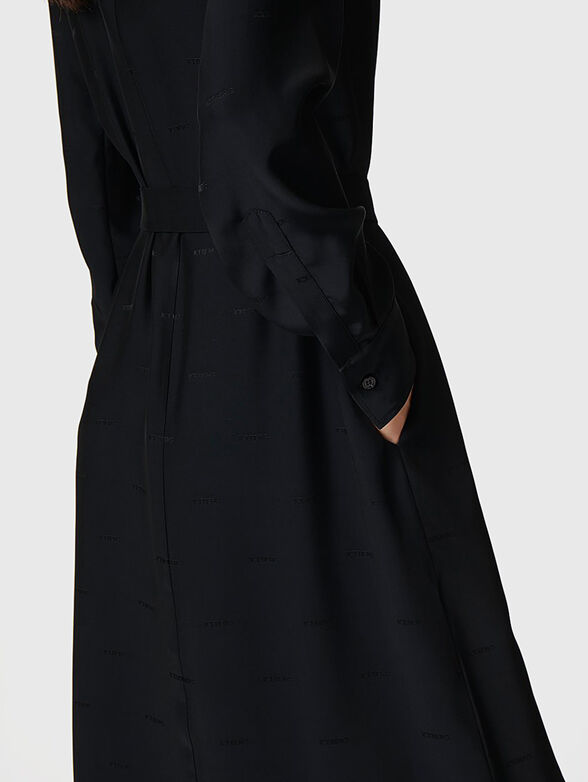 Black viscose blend midi dress - 3