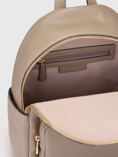 Leather  backpack with gold details - 5
