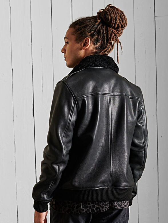 Leather bomber jacket - 4