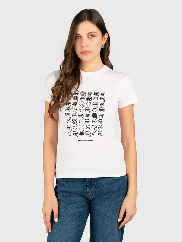 Cotton T-shirt with oval neckline - 1