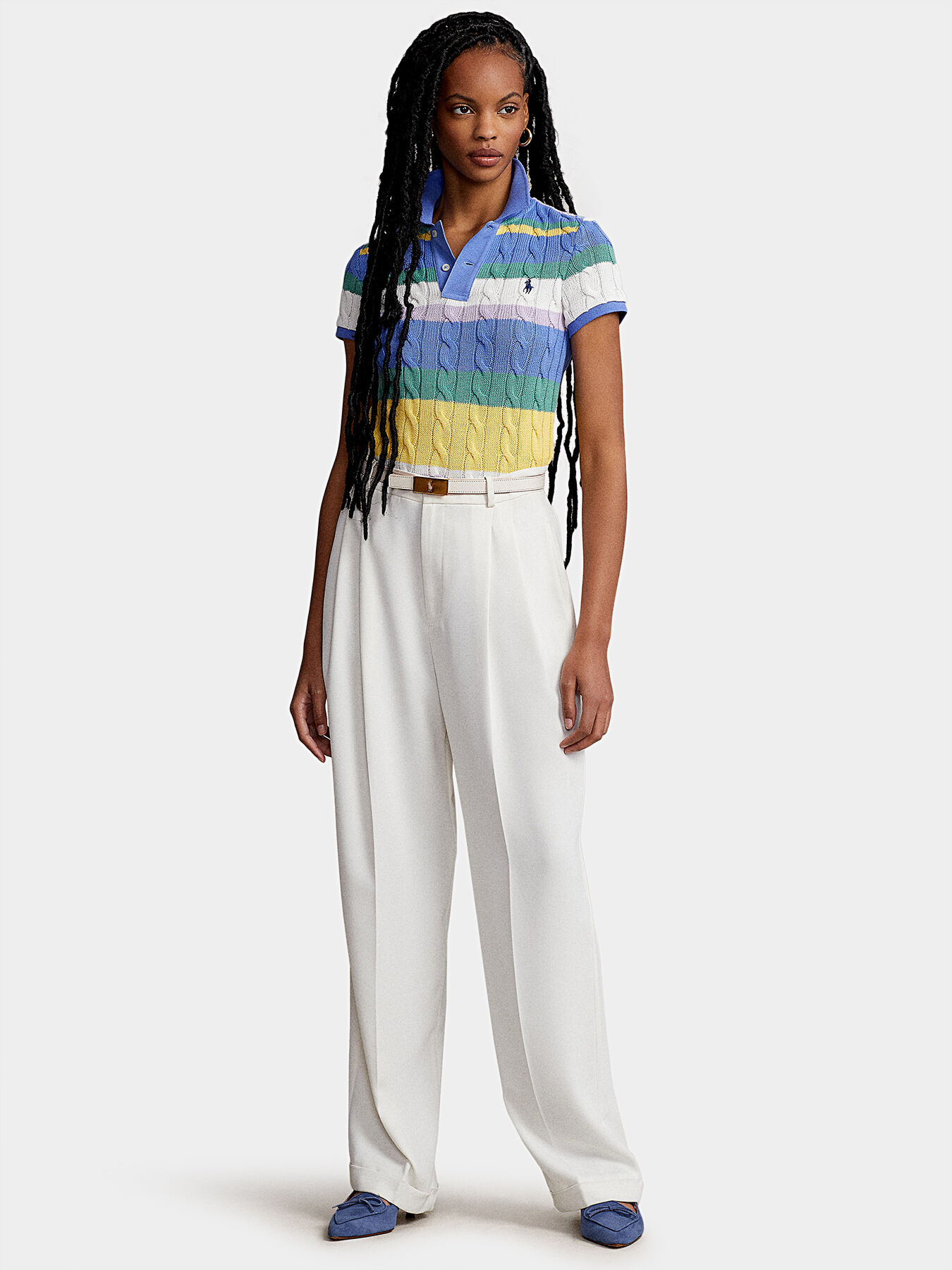 Striped knitted Polo shirt brand POLO RALPH LAUREN