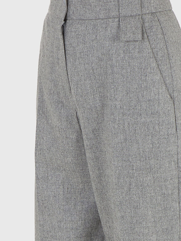 High-waisted wool and cashmere trousers - 4