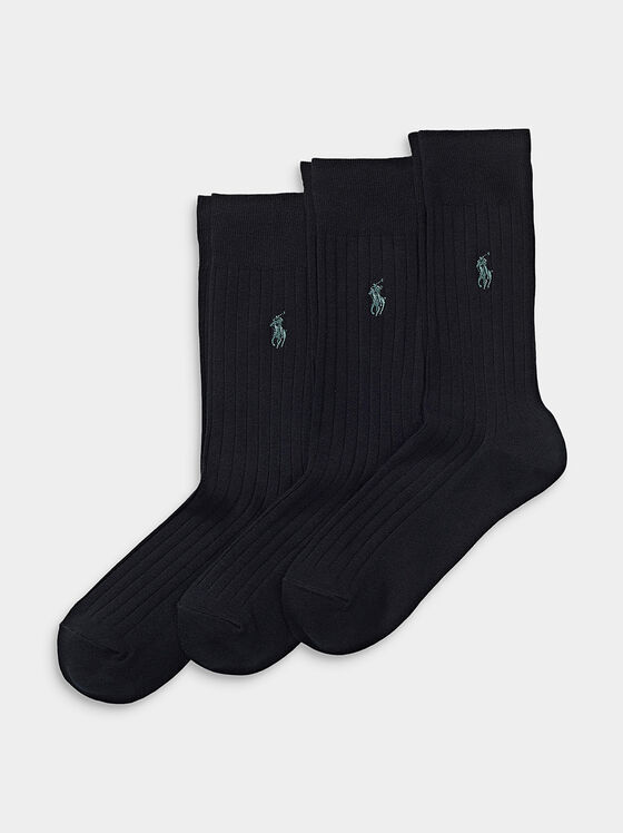 Комплект от три чифта черни чорапи - 1