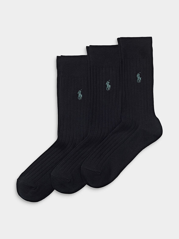 Set of three pairs of black socks - 1