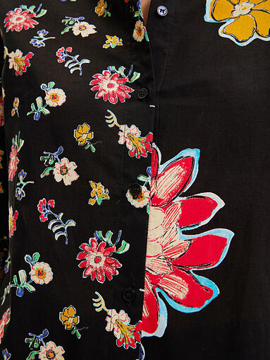 SINGAPUR black shirt with floral motifs - 4
