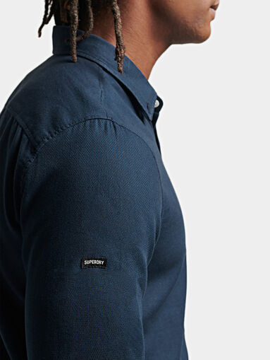 Dark blue cotton shirt - 4