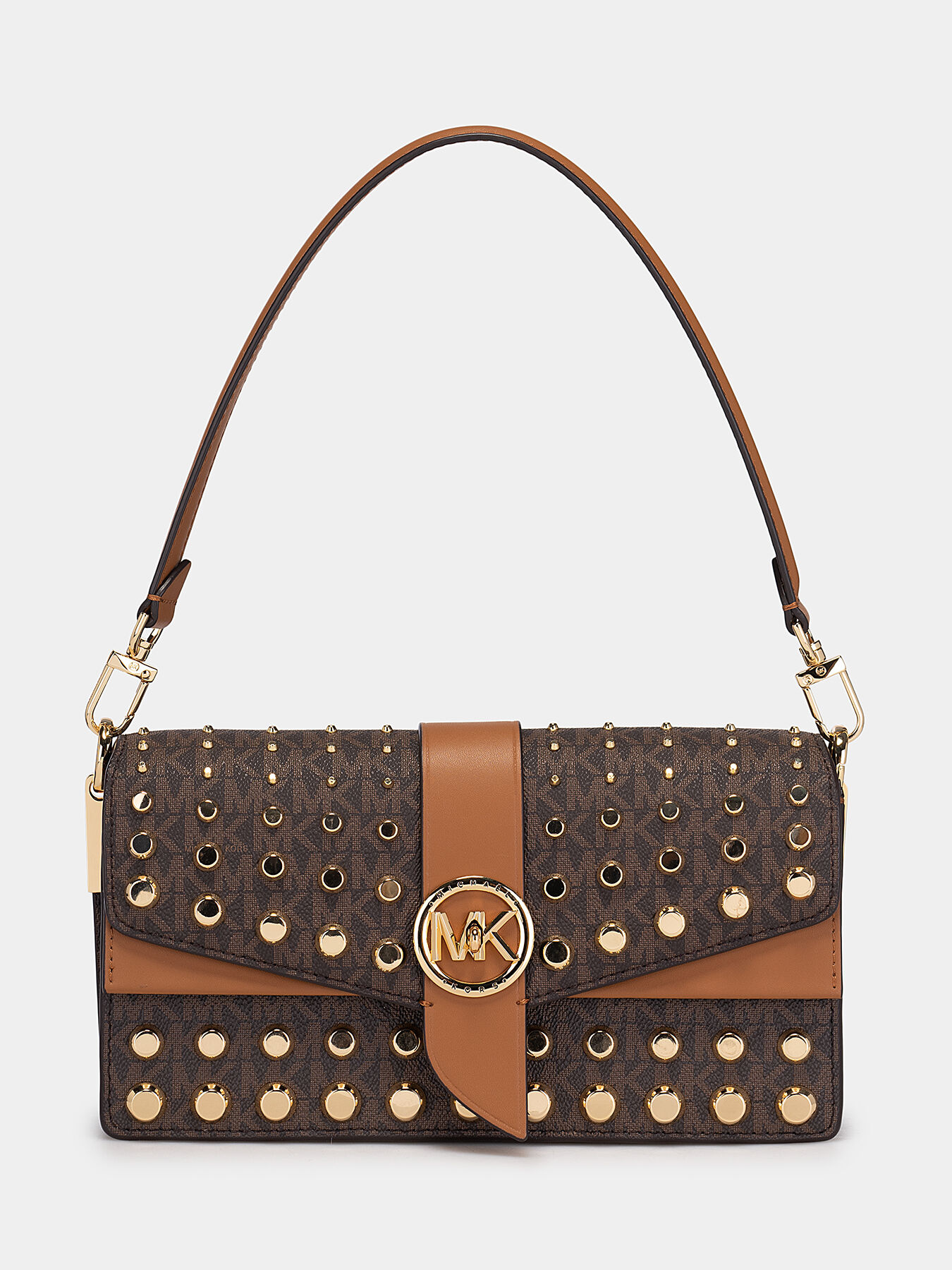 Michael kors brown bag with gold studs top