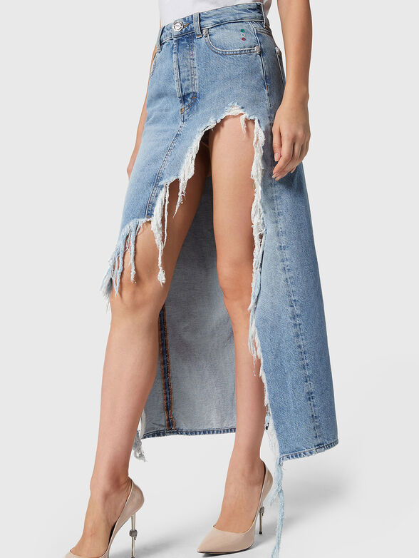 Denim skirt with rips - 2