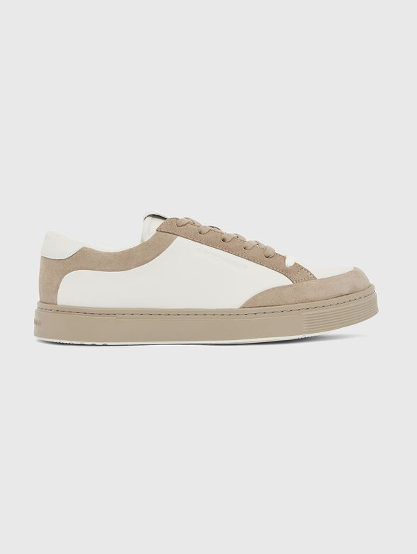 Leather sneakers with suede details - 1