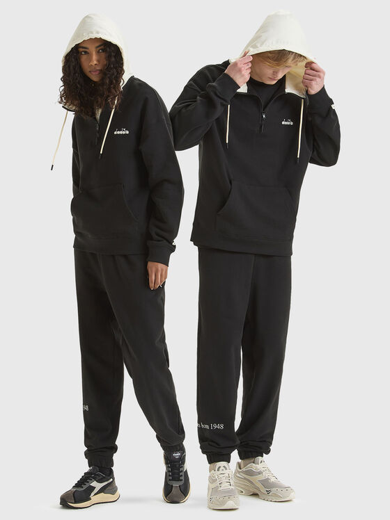 LEGACY black unisex sweatshirt with contrast hood - 1