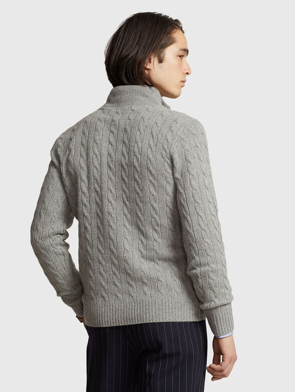 Gray sweater with a zipper on the collar - 3