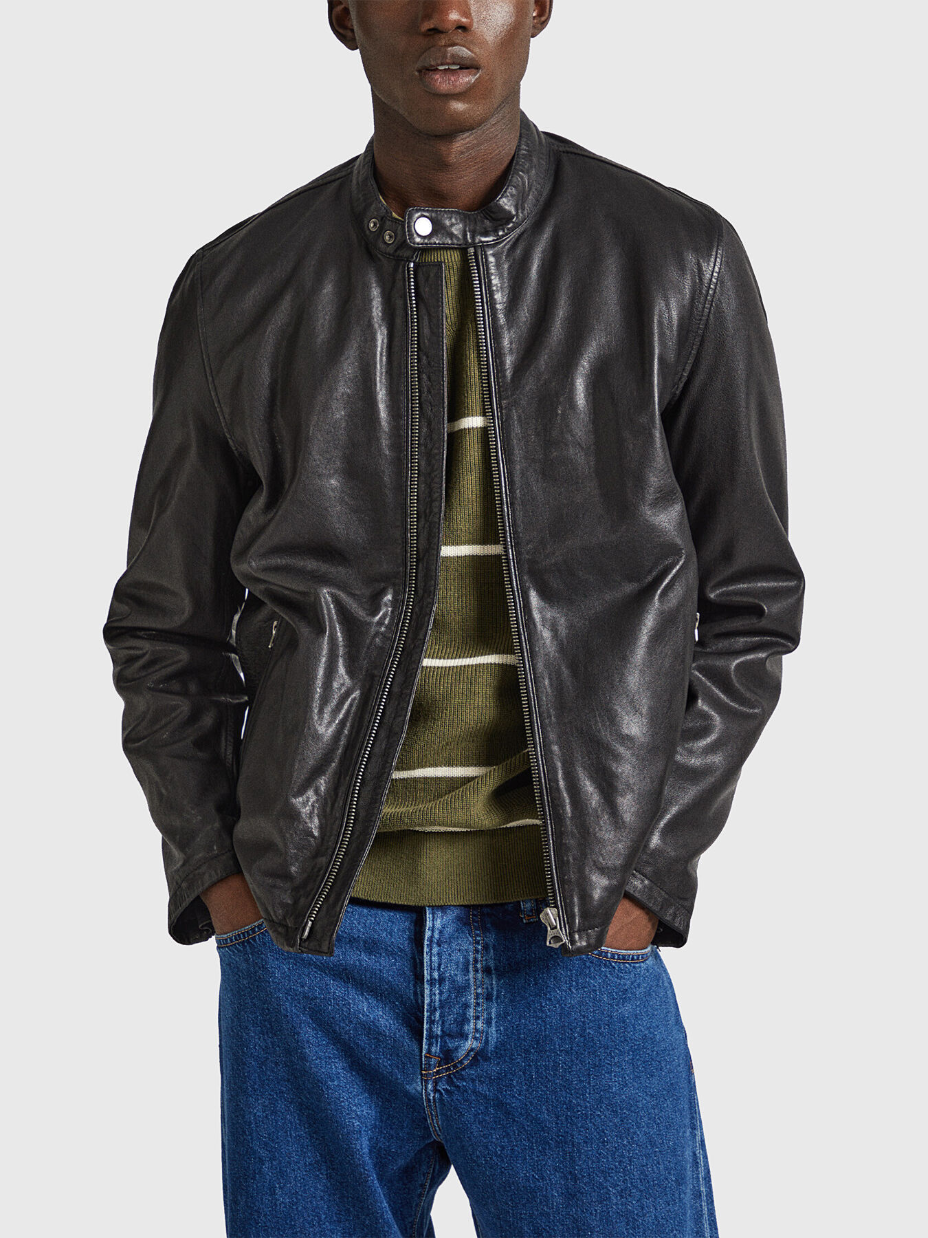 VONN black leather jacket brand Pepe Jeans Globalbrandsstore en