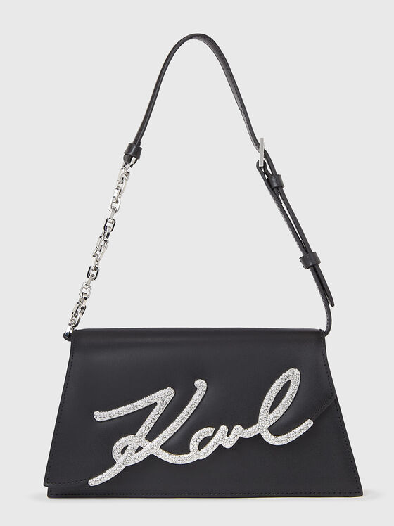K/SIGNATURE 2.0 black leather bag with logo accent - 1