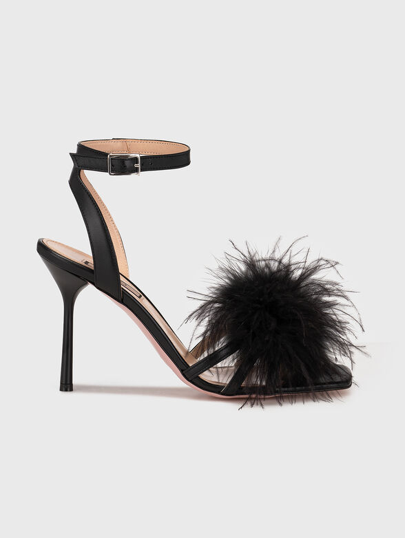 CAMELIA 08 black leather sandals heel - 1