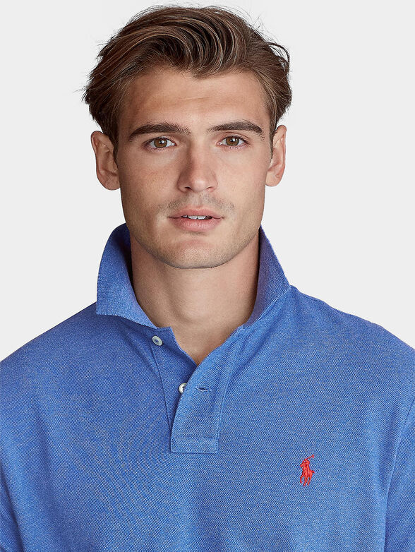 Blue cotton polo-shirt - 3