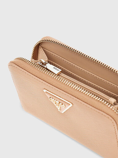 LAUREL beige  wallet with triangular logo accent - 4