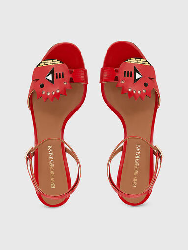 Leather heeled sandals - 5