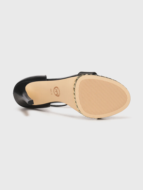 Black leather sandals with golden accent - 5