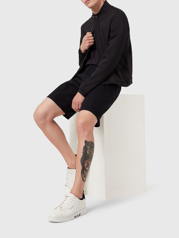 Denim shorts with logo - 4