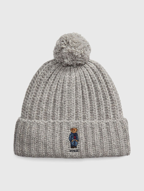 Knitted hat with Polo Bear embroidery in wool - 1