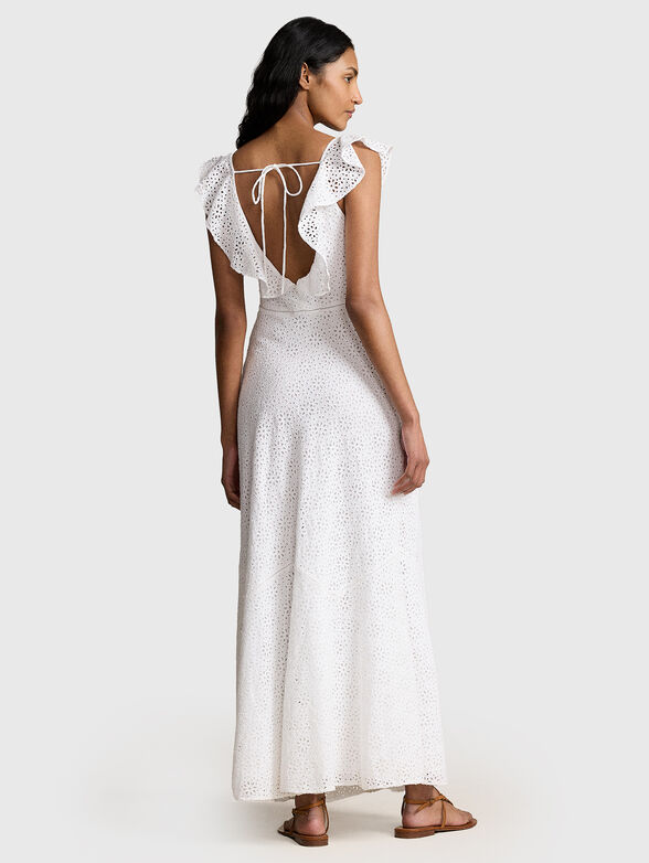 Linen maxi dress with English embroidery - 1