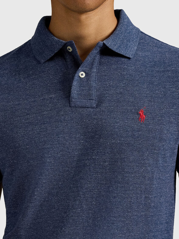 Cotton polo shirt with buttons - 4