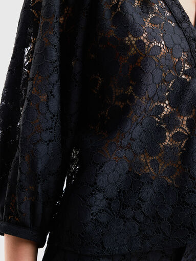 Black macrame blouse - 4