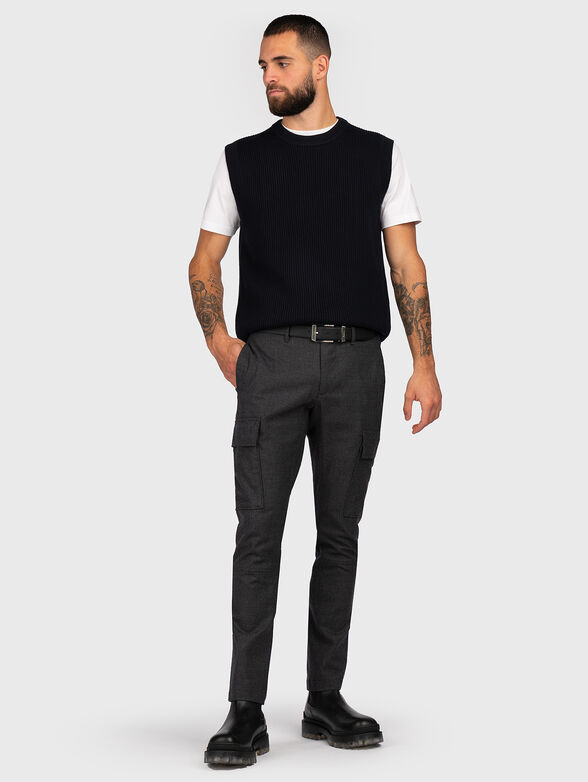Dark blue sleeveless sweater - 2
