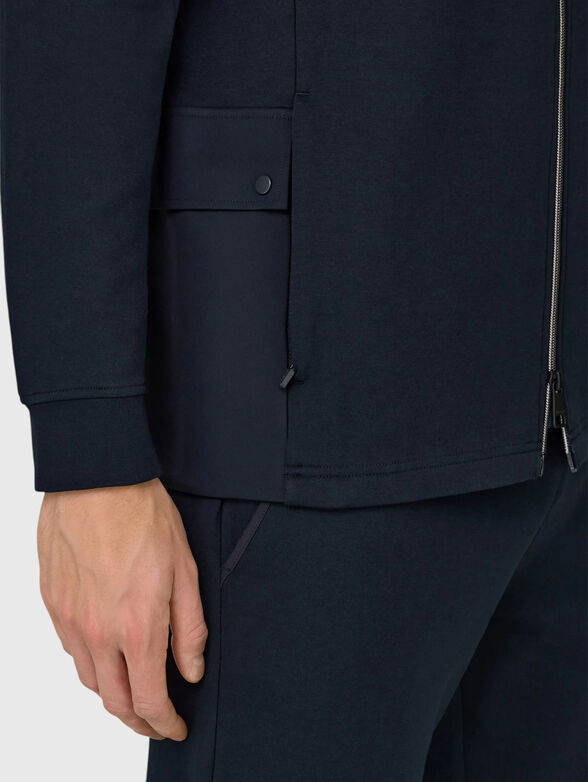 Cotton blend sweatshirt with zip - 4