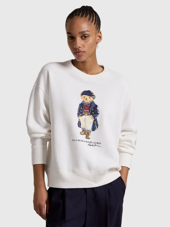 Бял суитшърт Polo Bear - 1