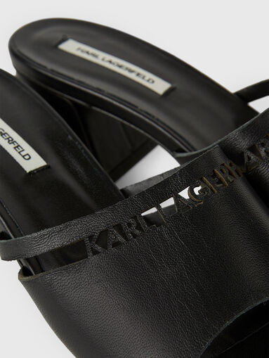 PLAZA leather heeled slippers - 4